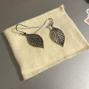 Retired James Avery Open Leaf Ear Hooks